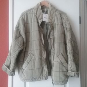 Free people dolmann quilted knit jacket, new